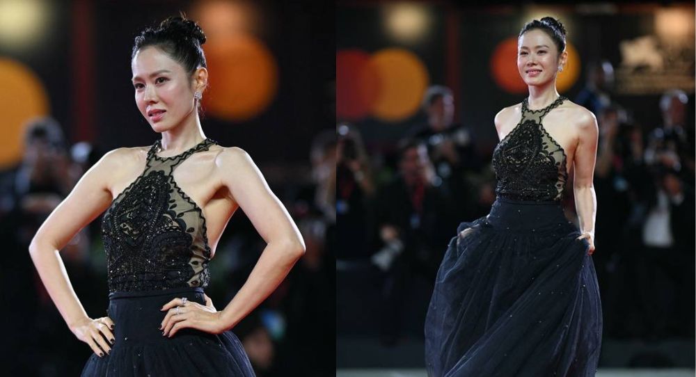 Son Ye Jin glows in black lace dress and elegant charm at Venice while showing off her toned back