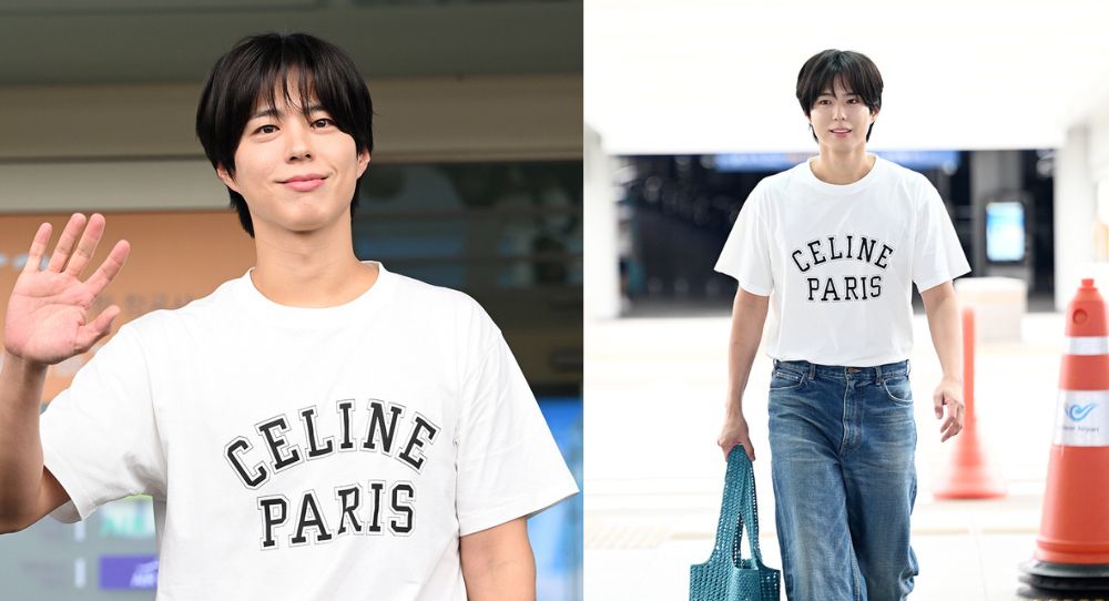 Park Bo Gum shows off effortless boyfriend look at airport with 3 million won luxury bag before heading to his fan meeting tour