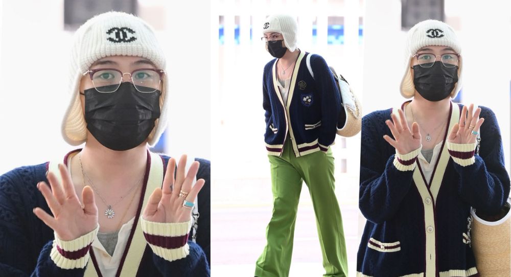 G-Dragon turns heads at Incheon airport as he pulls off bold “frog look” with Chanel beanie and lime green pants before flying to Paris