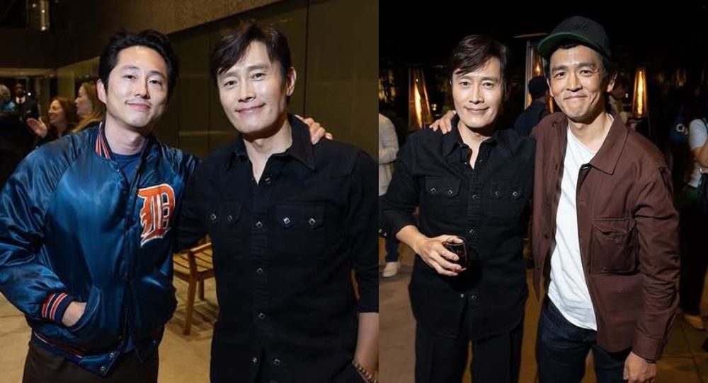 Lee Byung Hun reunites with Korean-American stars Steven Yeun and John Cho in Hollywood during special film screening