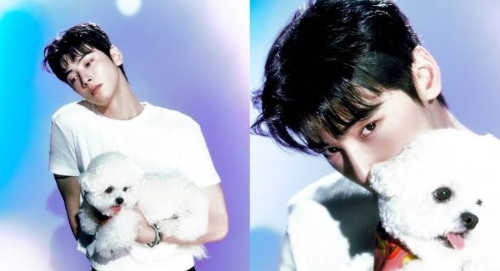 Cha Eun Woo wows fans with adorable photos with his dog and stunning looks for ‘Sweet Papaya’ while in the military