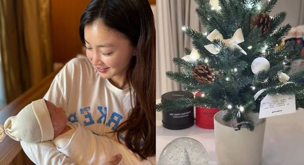 Lee Si Young sheds tears reading a letter as she celebrates first Christmas with her new baby