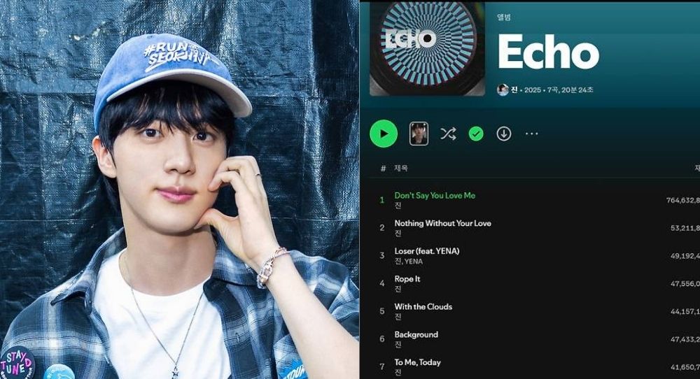 BTS’s Jin smashes records as “Don’t Say You Love Me” passes 700 million streams and “Echo” album hits 1 billion