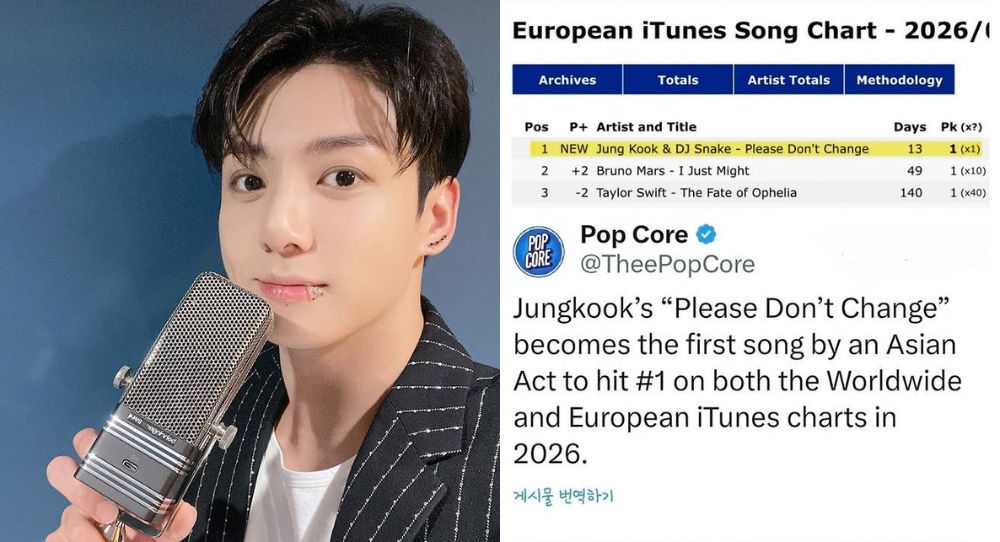 BTS’s Jungkook ‘Please Don’t Change’ climbs back to No. 1 on Worldwide and European iTunes charts, becomes first Asian B side to top both in 2026